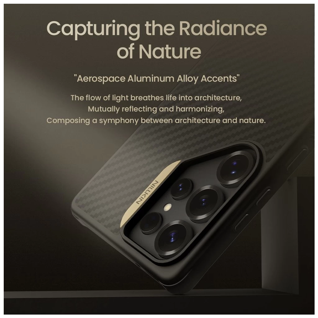 Nillkin Synthetic Fiber PRO Mágneses merev tok for Samsung Galaxy S25 Ultra készülékhez arany