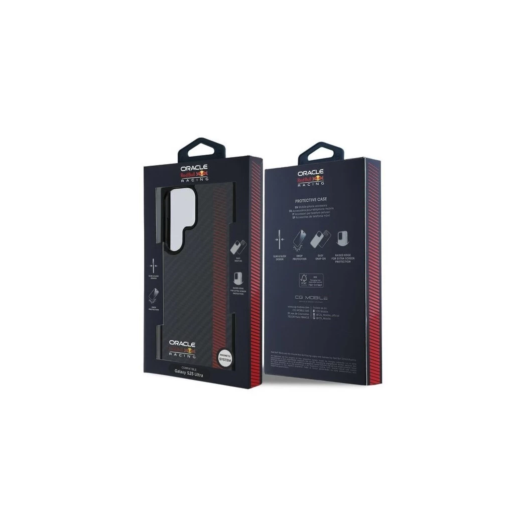 Red Bull Carbon Powerbar MagSafe tok iPhone Samsung Galaxy S25 Ultra készülékhez fekete