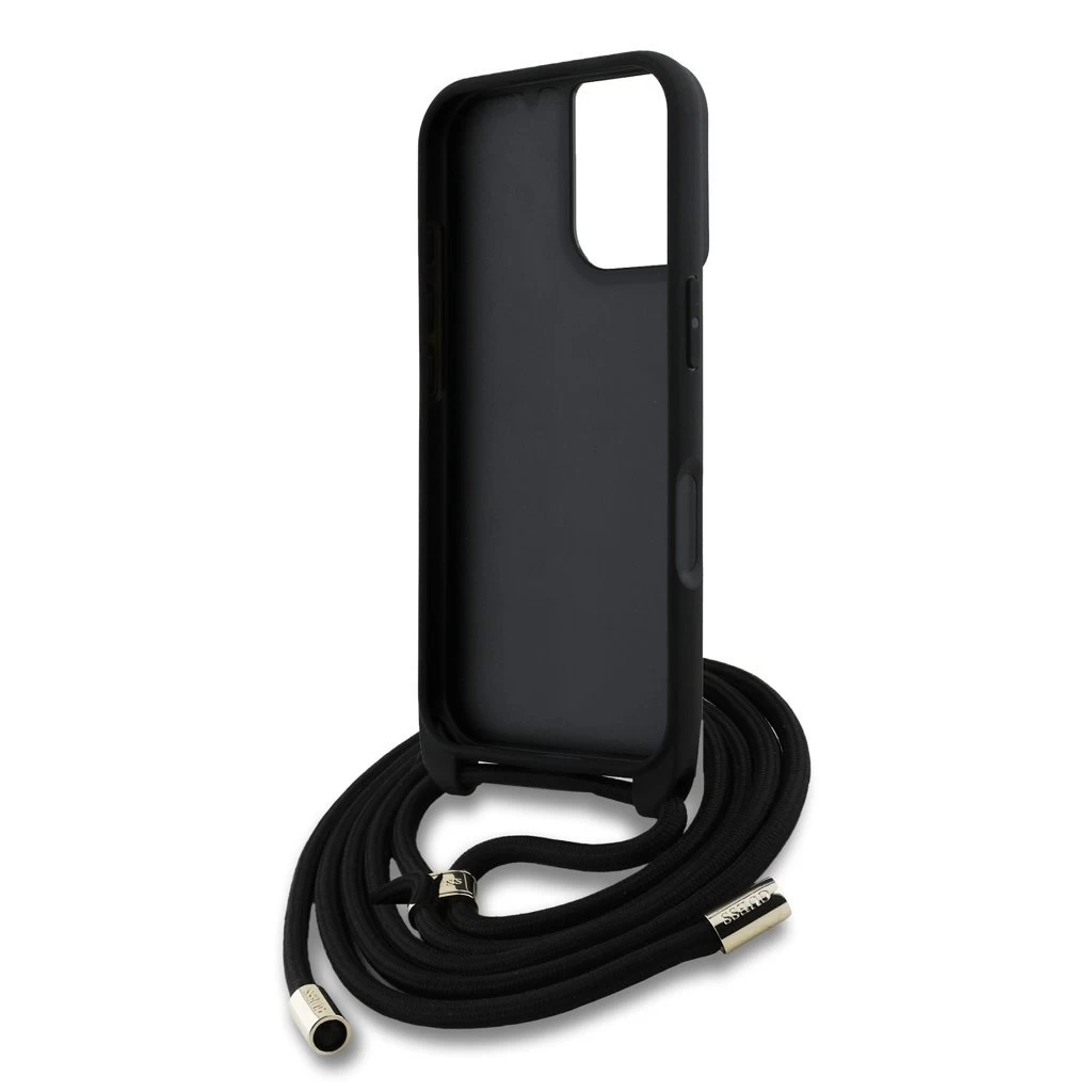 Guess PU 4G Metal Logo Crossbody Strap tok iPhone 16 készülékhez barna