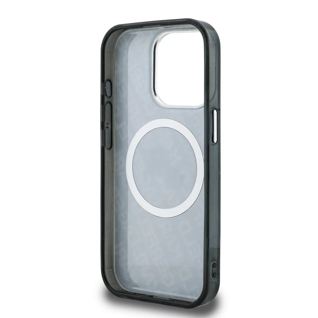 Karl Lagerfeld IML K&CH Heads Repeated Logo MagSafe tok iPhone 15 Pro Max készülékhez fekete