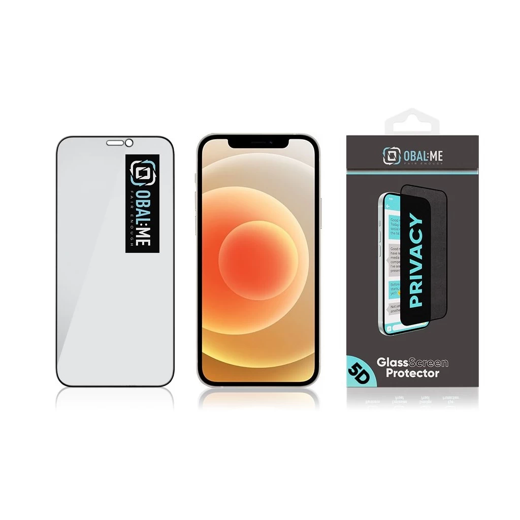 Apple iPhone 12 Mini készülékhez OBAL:ME Privacy 5D üveg kijelzővédő – fekete