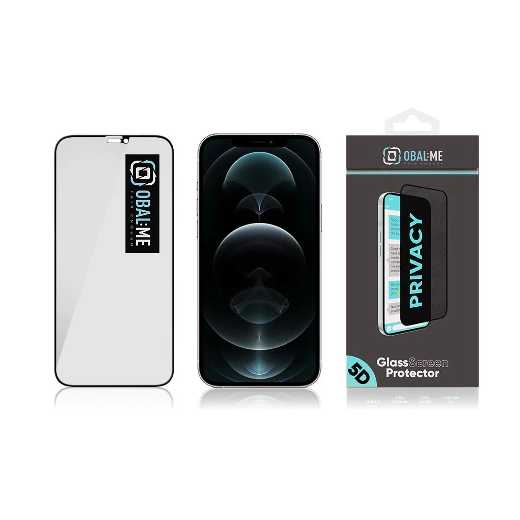 OBAL:ME Privacy 5D üveg kijelzővédő Apple iPhone 12 Pro Max készülékhez fekete
