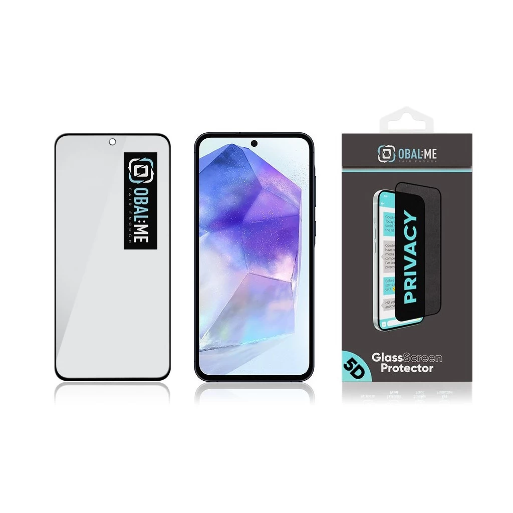 OBAL:ME Privacy 5D üveg kijelzővédő Samsung Galaxy A55 5G készülékhez fekete