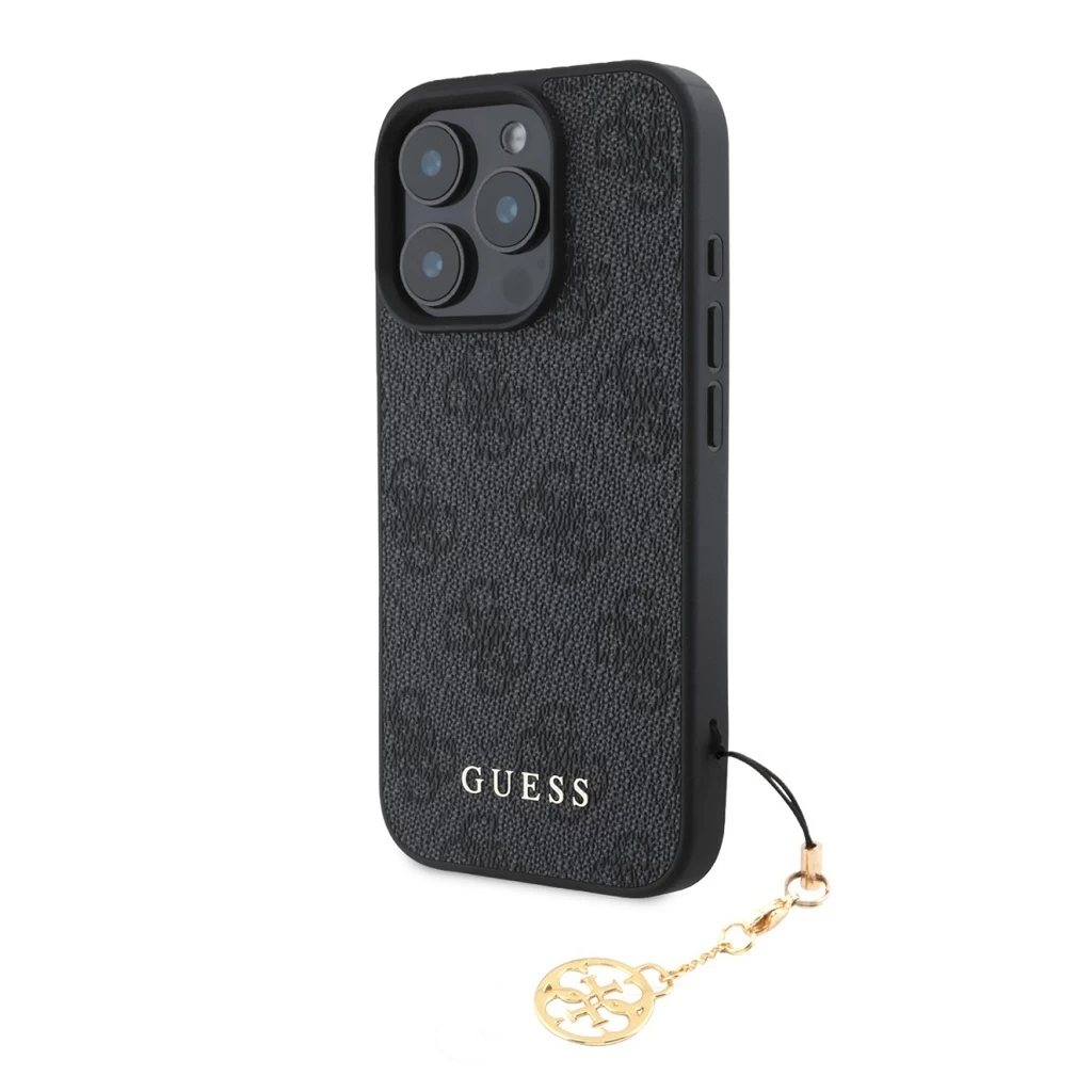 Guess 4G Charm tok iPhone 16 Pro Max készülékhez tone on tone szürke