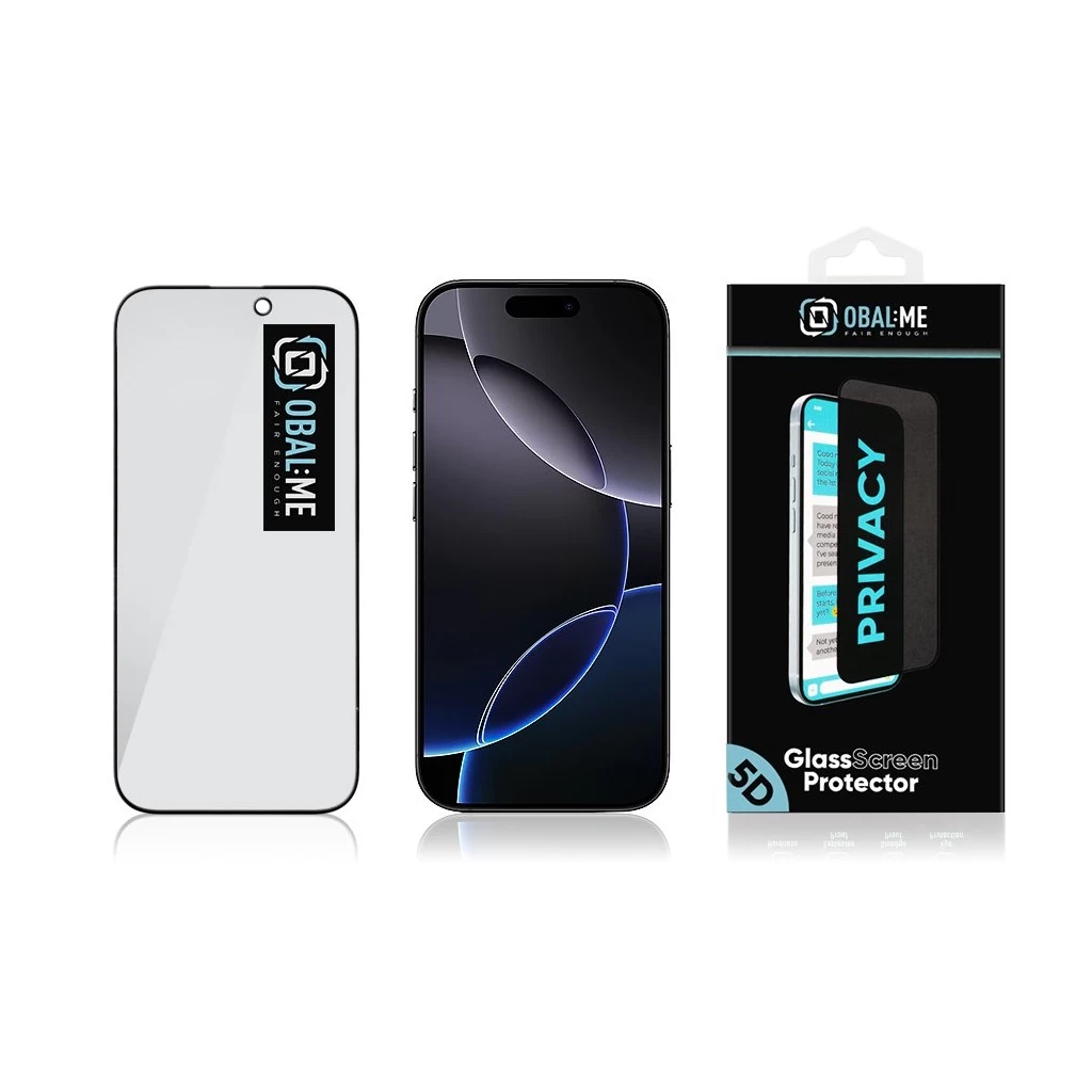 OBAL:ME Privacy 5D üveg kijelzővédő Apple iPhone 16 Pro készülékhez fekete
