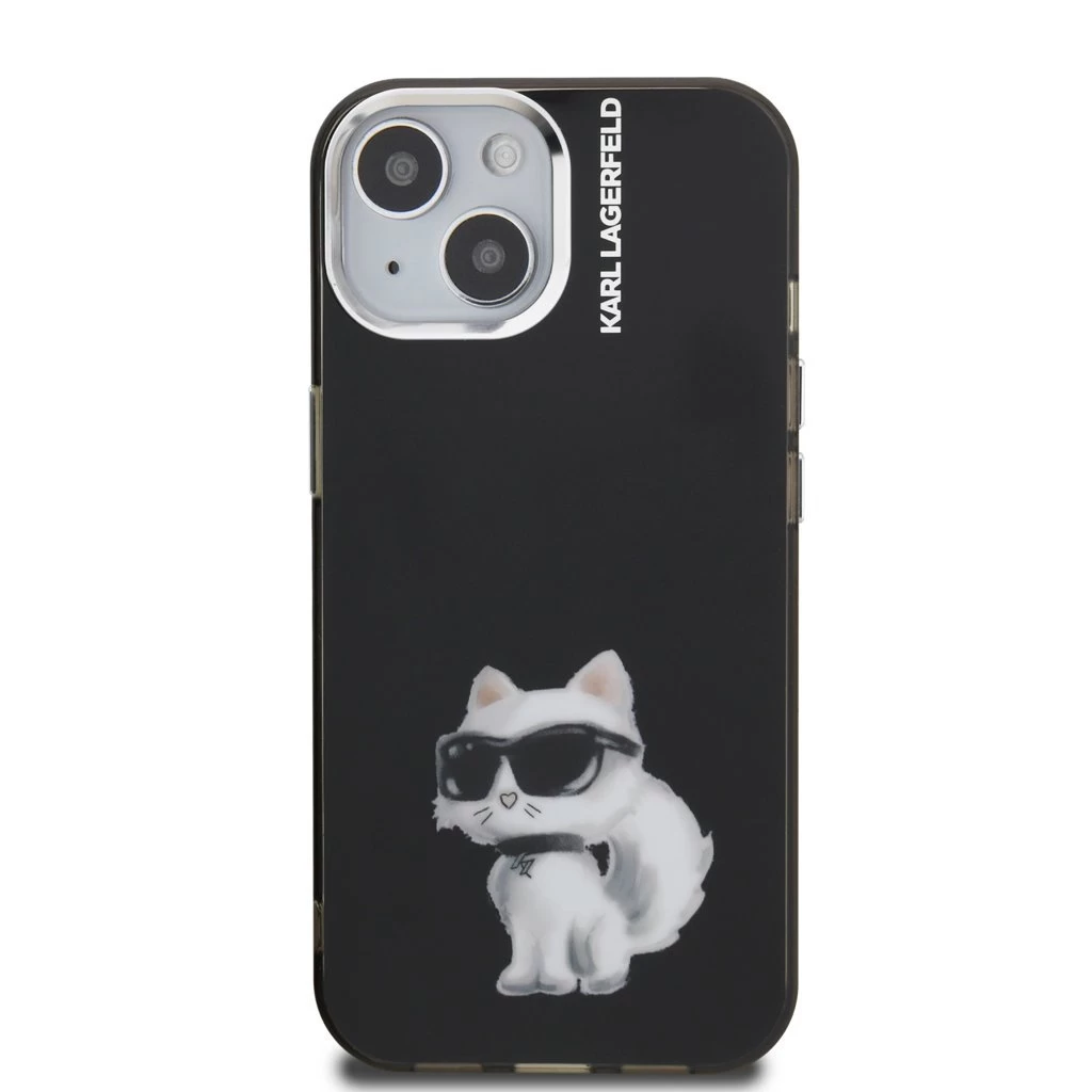 Karl Lagerfeld IML Aquarelle Choupette tok iPhone 15 készülékhez fekete
