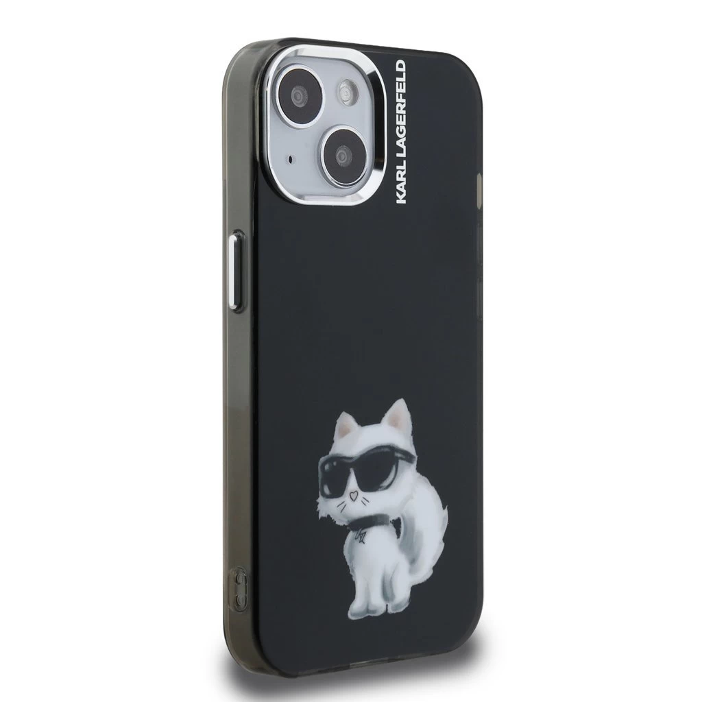 Karl Lagerfeld IML Aquarelle Choupette tok iPhone 15 készülékhez fekete