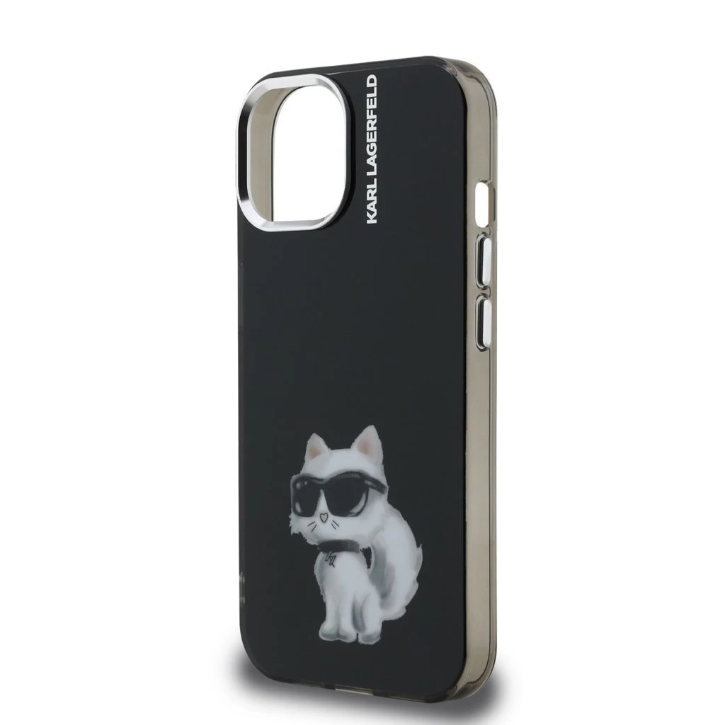 Karl Lagerfeld IML Aquarelle Choupette tok iPhone 15 készülékhez fekete