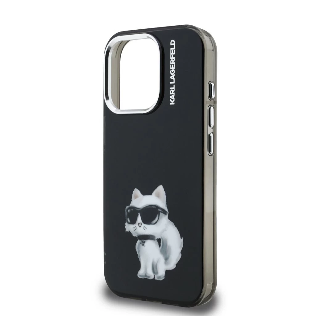 Karl Lagerfeld IML Aquarelle Choupette tok iPhone 15 Pro készülékhez fekete