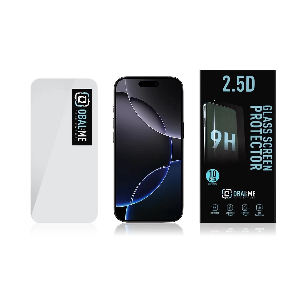 OBAL:ME Multipack 2.5D üveg kijelzővédő Apple iPhone 16 Pro készülékhez, átlátszó (10db)