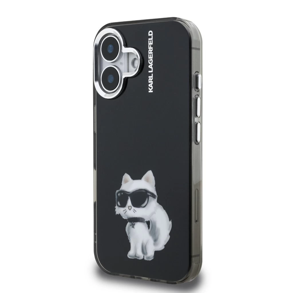 Karl Lagerfeld IML Aquarelle Choupette tok iPhone 16 készülékhez fekete