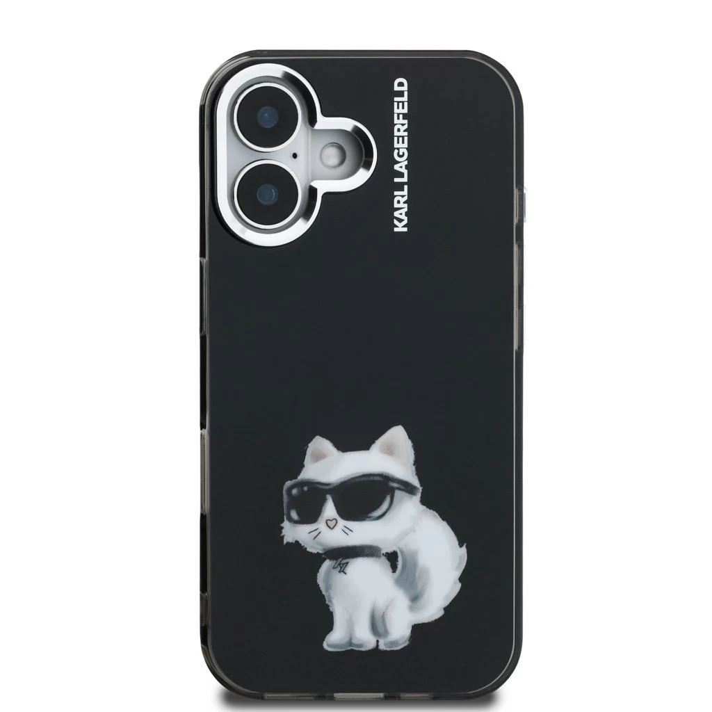 Karl Lagerfeld IML Aquarelle Choupette tok iPhone 16 készülékhez fekete