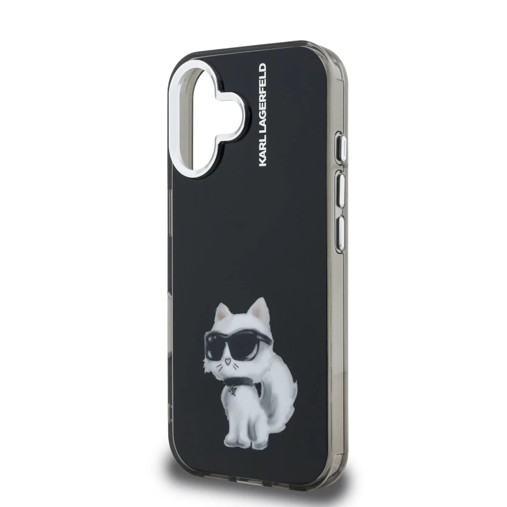 Karl Lagerfeld IML Aquarelle Choupette tok iPhone 16 készülékhez fekete