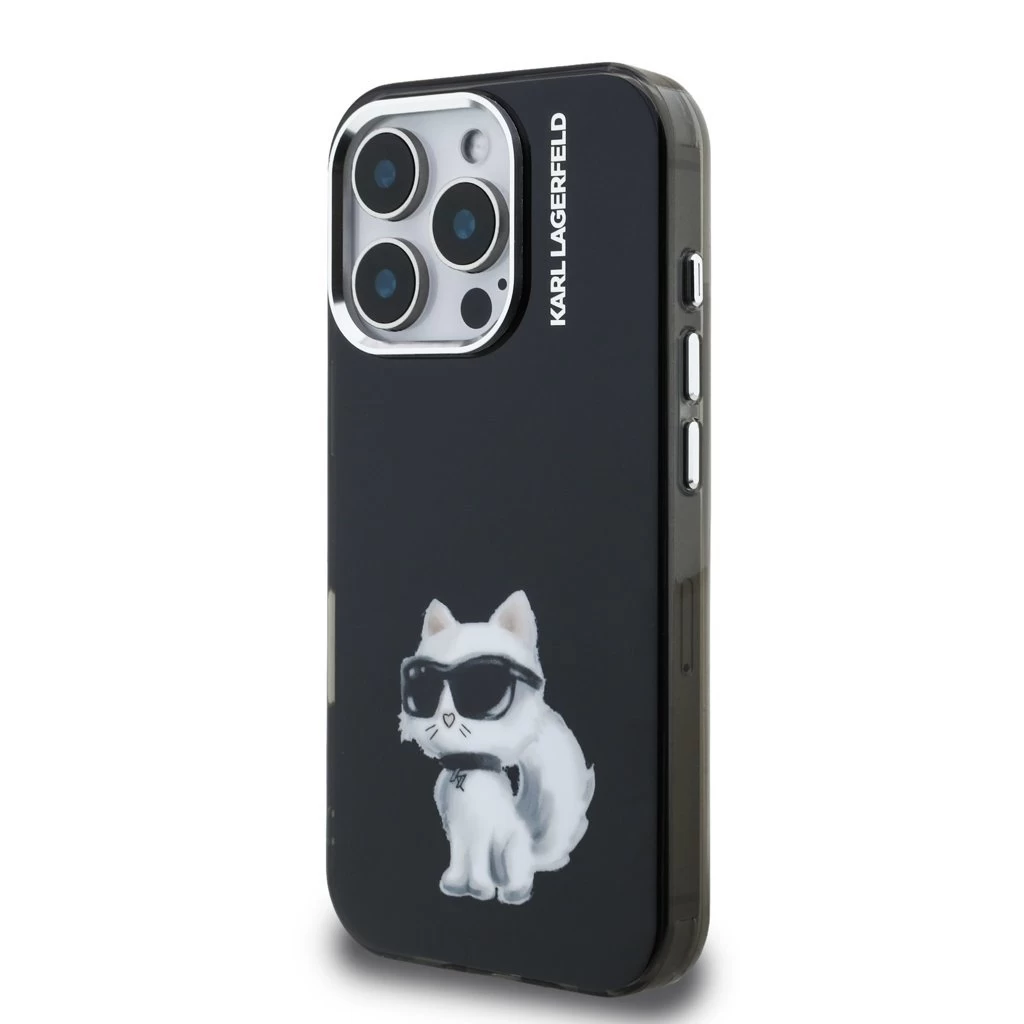 Karl Lagerfeld IML Aquarelle Choupette tok iPhone 16 Pro Max készülékhez fekete