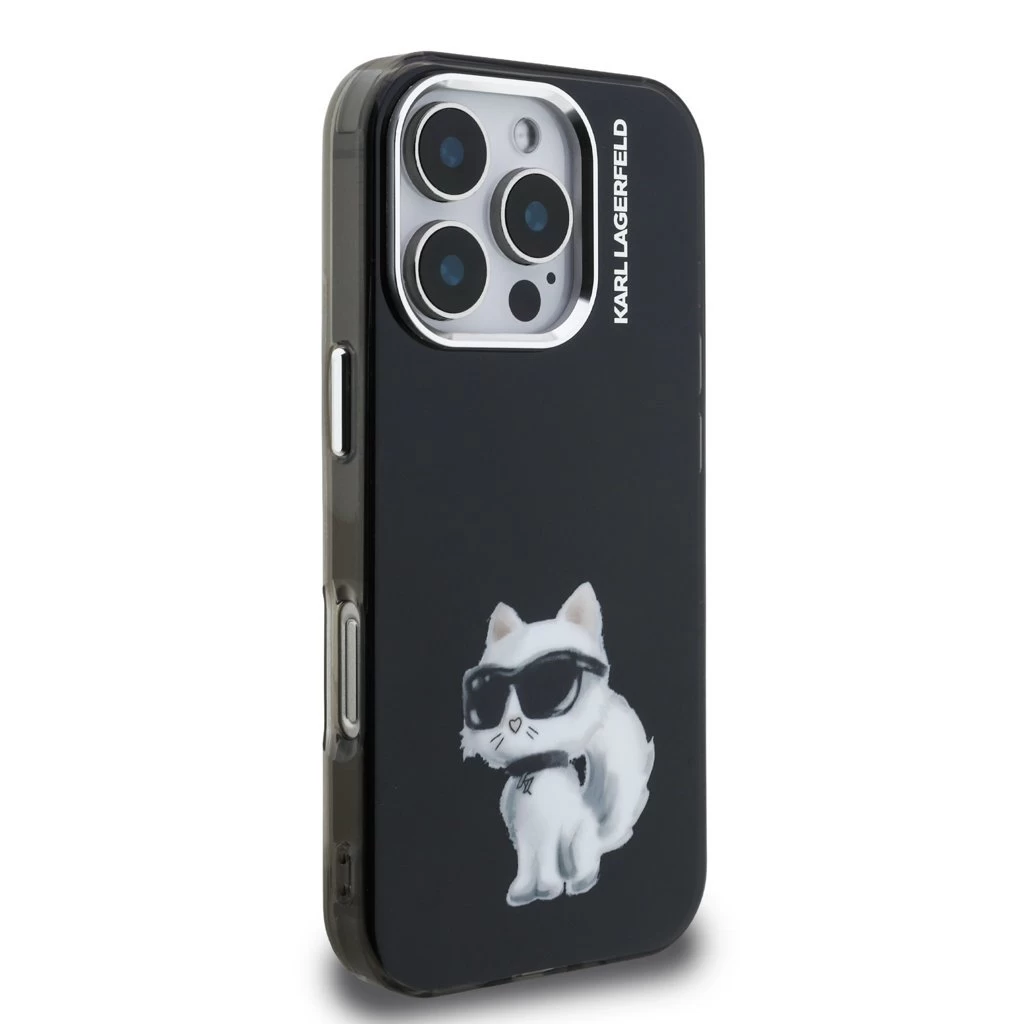 Karl Lagerfeld IML Aquarelle Choupette tok iPhone 16 Pro Max készülékhez fekete