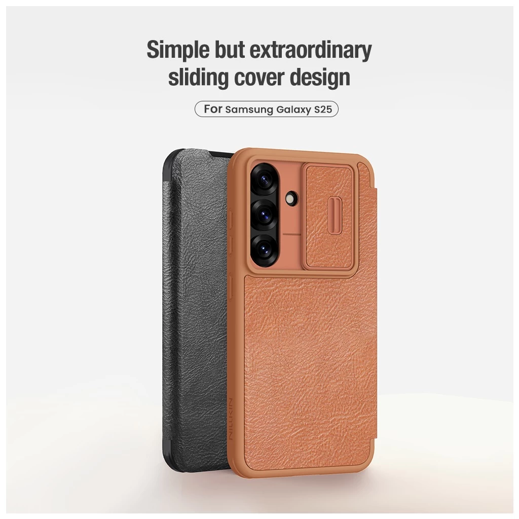 Nillkin Qin Book PRO tok Samsung Galaxy S25 készülékhez fekete