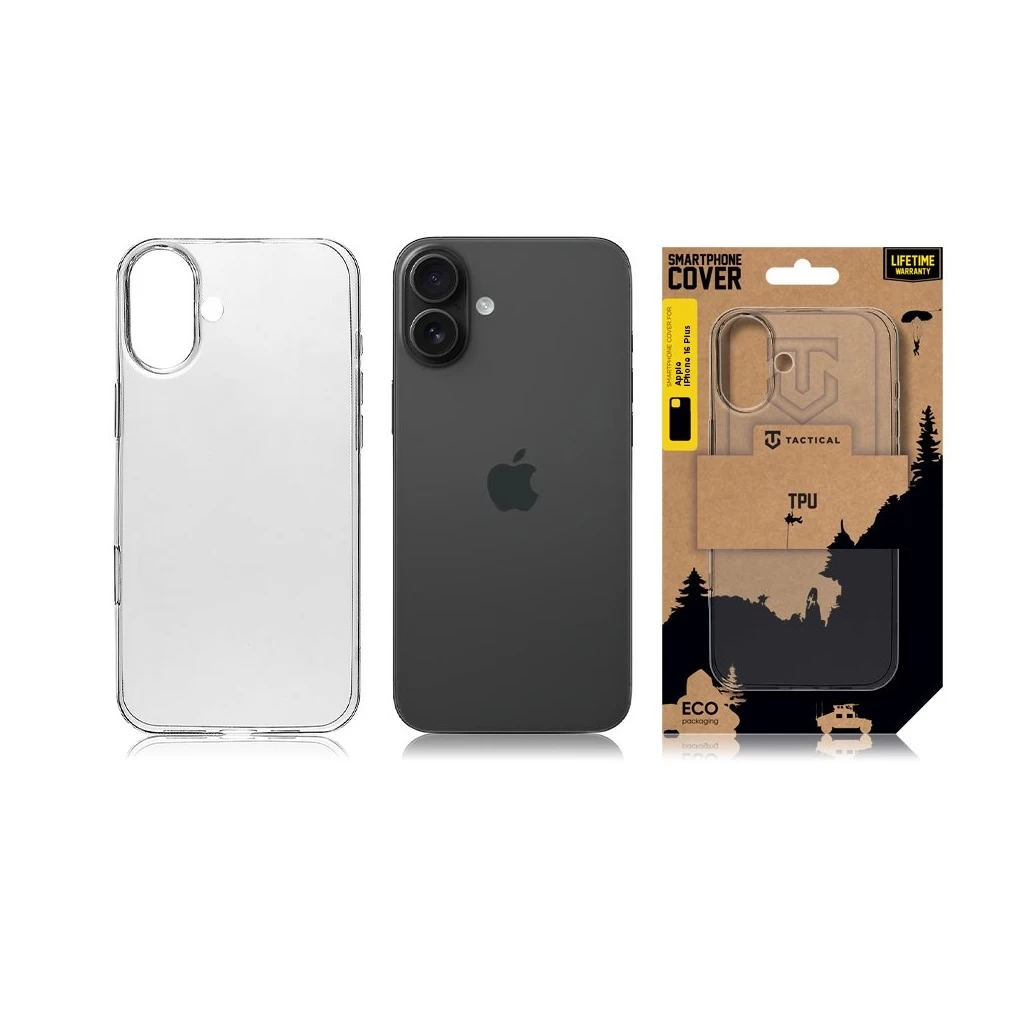Tactical TPU tok for Apple iPhone 16 Plus készülékhez átlátszó