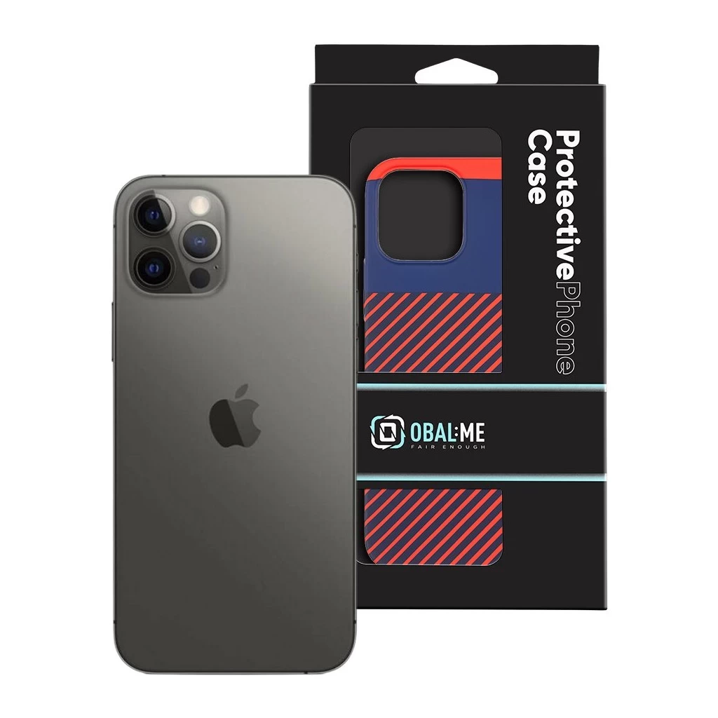 OBAL:ME Flossy Stripes tok Apple iPhone 12/12 Pro készülékhez kék/piros