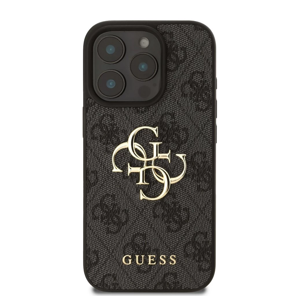 Guess PU 4G Metal Logo tok iPhone 16 Pro Max készülékhez szürke