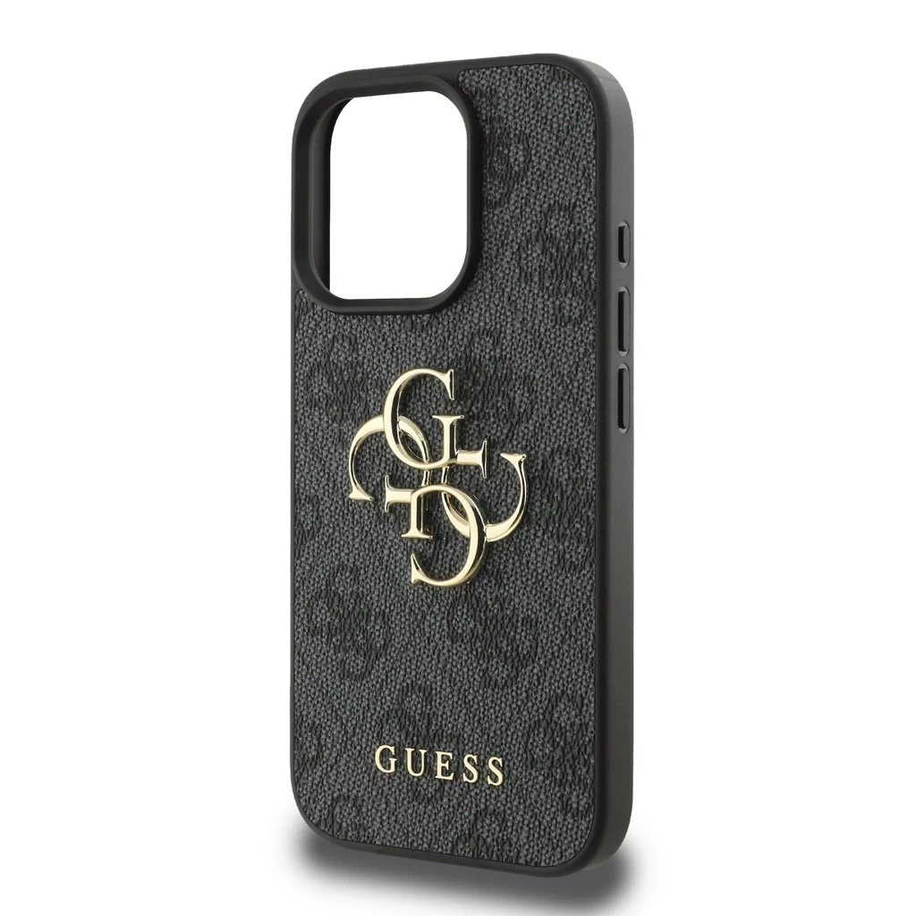Guess PU 4G Metal Logo tok iPhone 16 Pro Max készülékhez szürke