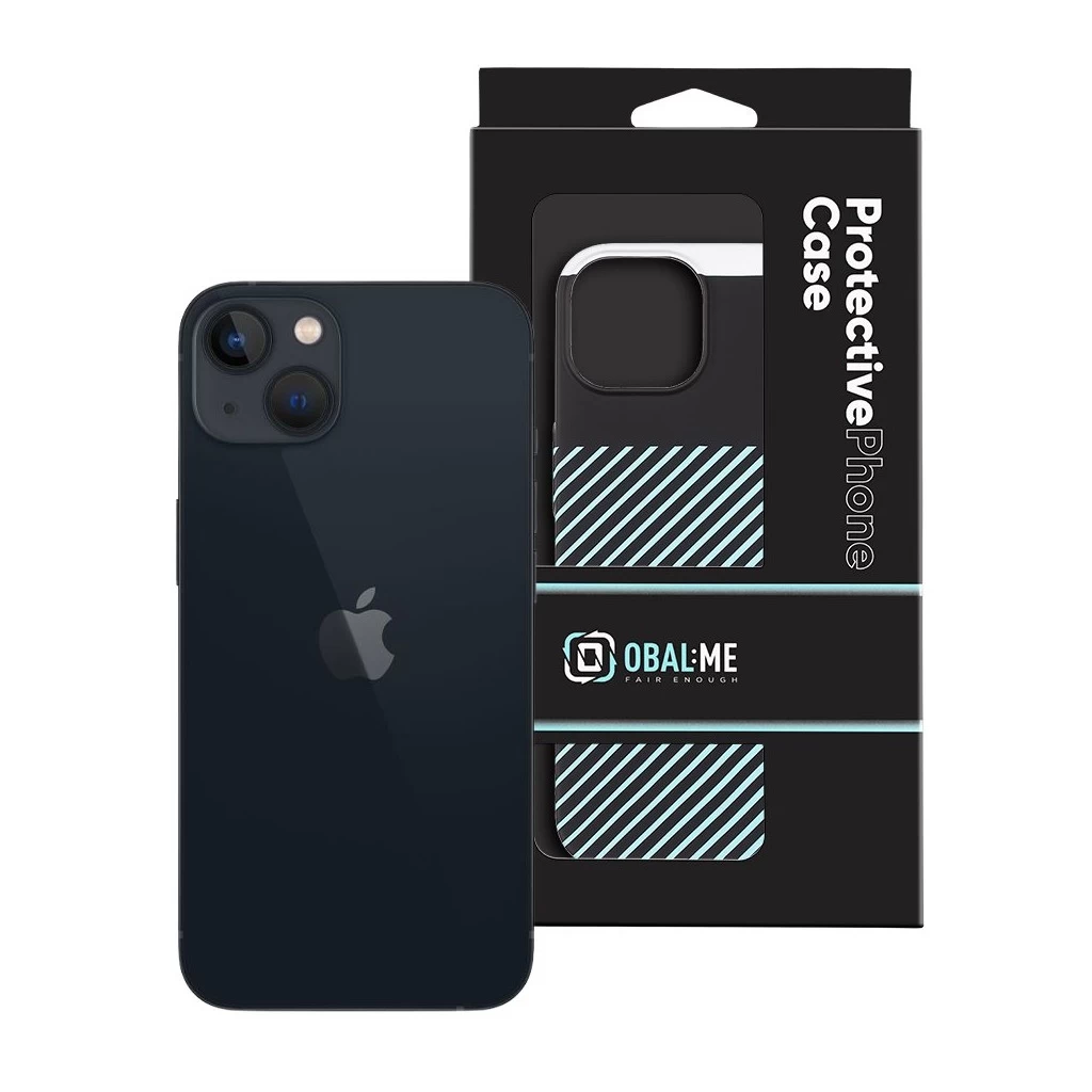 OBAL:ME Flossy Stripes tok Apple iPhone 13 készülékhez fekete/égkék