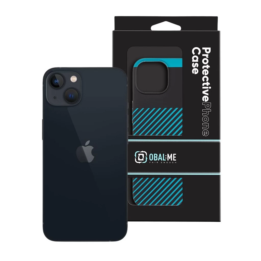 OBAL:ME Flossy Stripes tok Apple iPhone 13 készülékhez fekete/türkiz