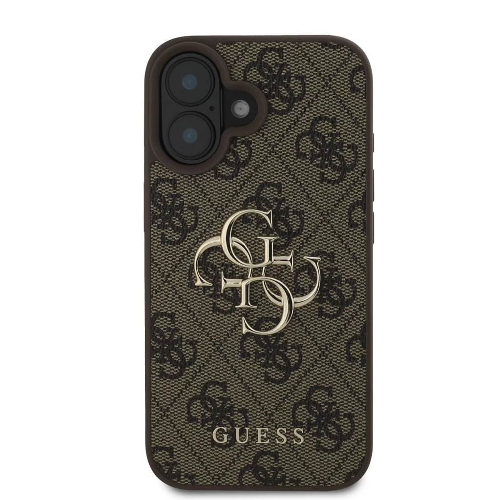 Guess PU 4G Metal Logo tok iPhone 16 Plus készülékhez barna
