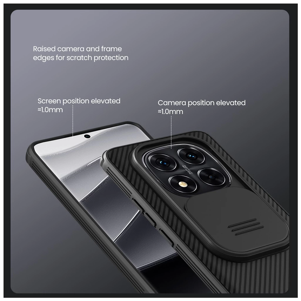 Nillkin CamShield PRO merev tok Xiaomi Redmi Note 14 Pro+ 5G készülékhez fekete