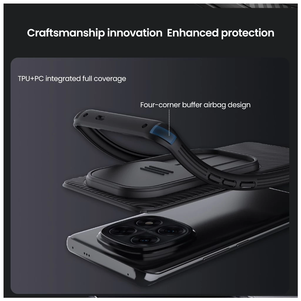 Nillkin CamShield PRO merev tok Xiaomi Redmi Note 14 Pro+ 5G készülékhez fekete