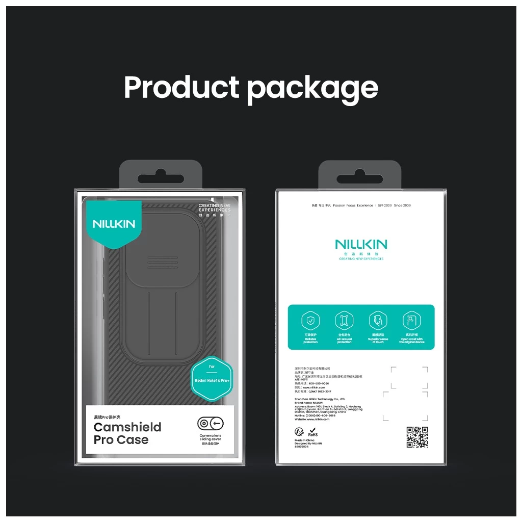 Nillkin CamShield PRO merev tok Xiaomi Redmi Note 14 Pro+ 5G készülékhez fekete