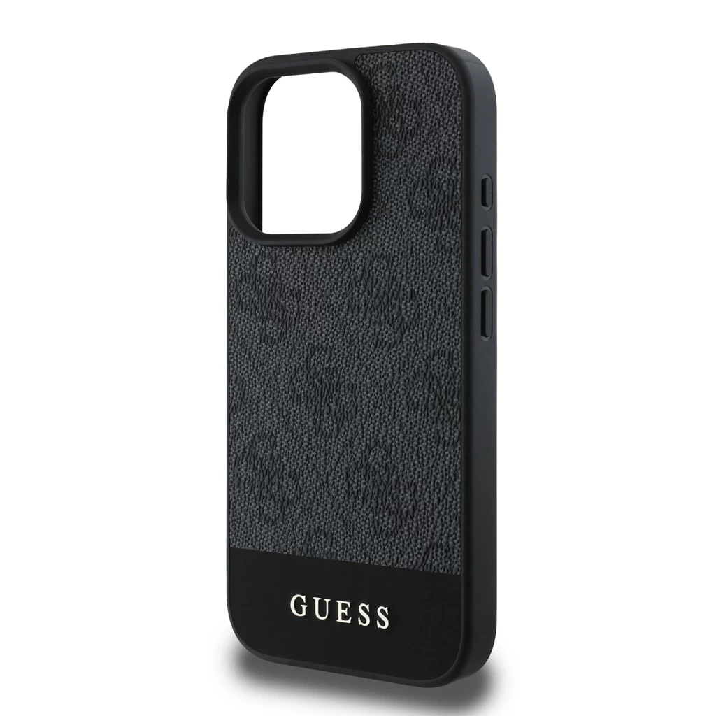 Guess PU 4G Stripe tok iPhone 16 Pro Max készülékhez szürke