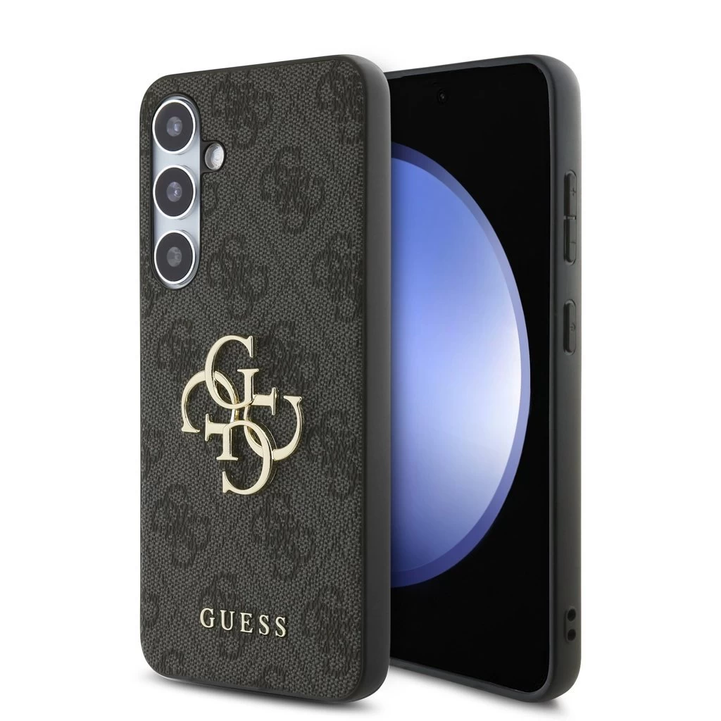Guess PU 4G Metal Logo tok Samsung Galaxy S24 FE készülékhez szürke