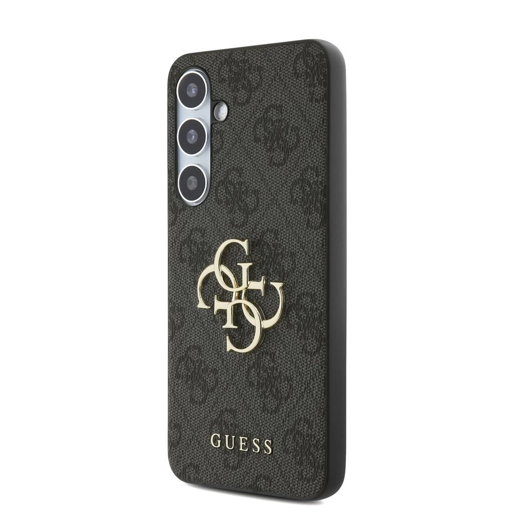 Guess PU 4G Metal Logo tok Samsung Galaxy S24 FE készülékhez szürke