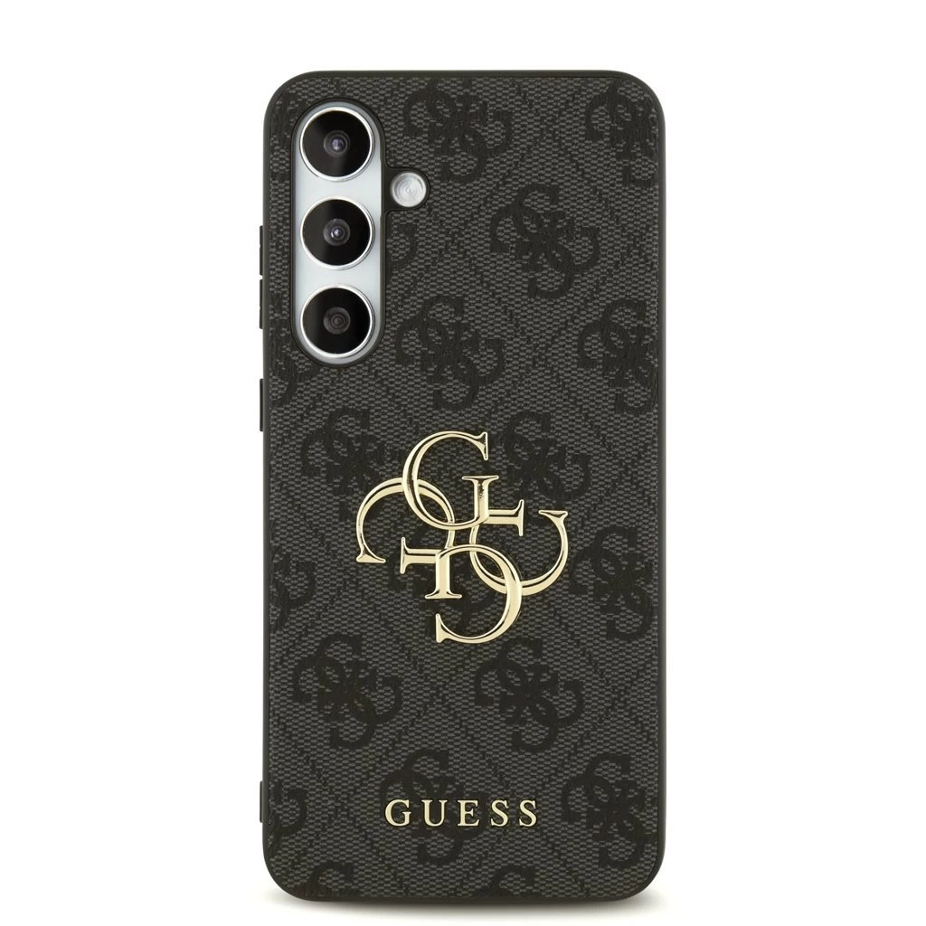 Guess PU 4G Metal Logo tok Samsung Galaxy S24 FE készülékhez szürke