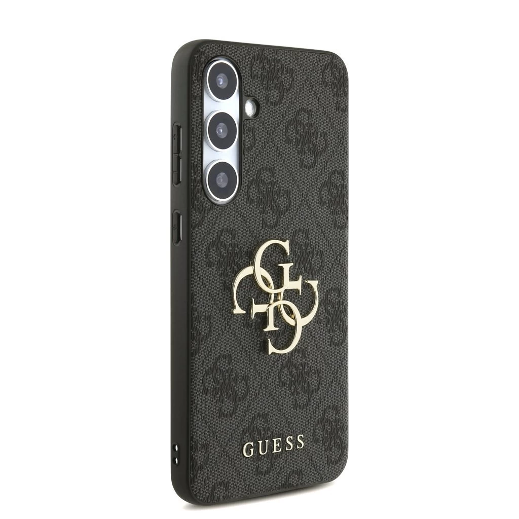 Guess PU 4G Metal Logo tok Samsung Galaxy S24 FE készülékhez szürke