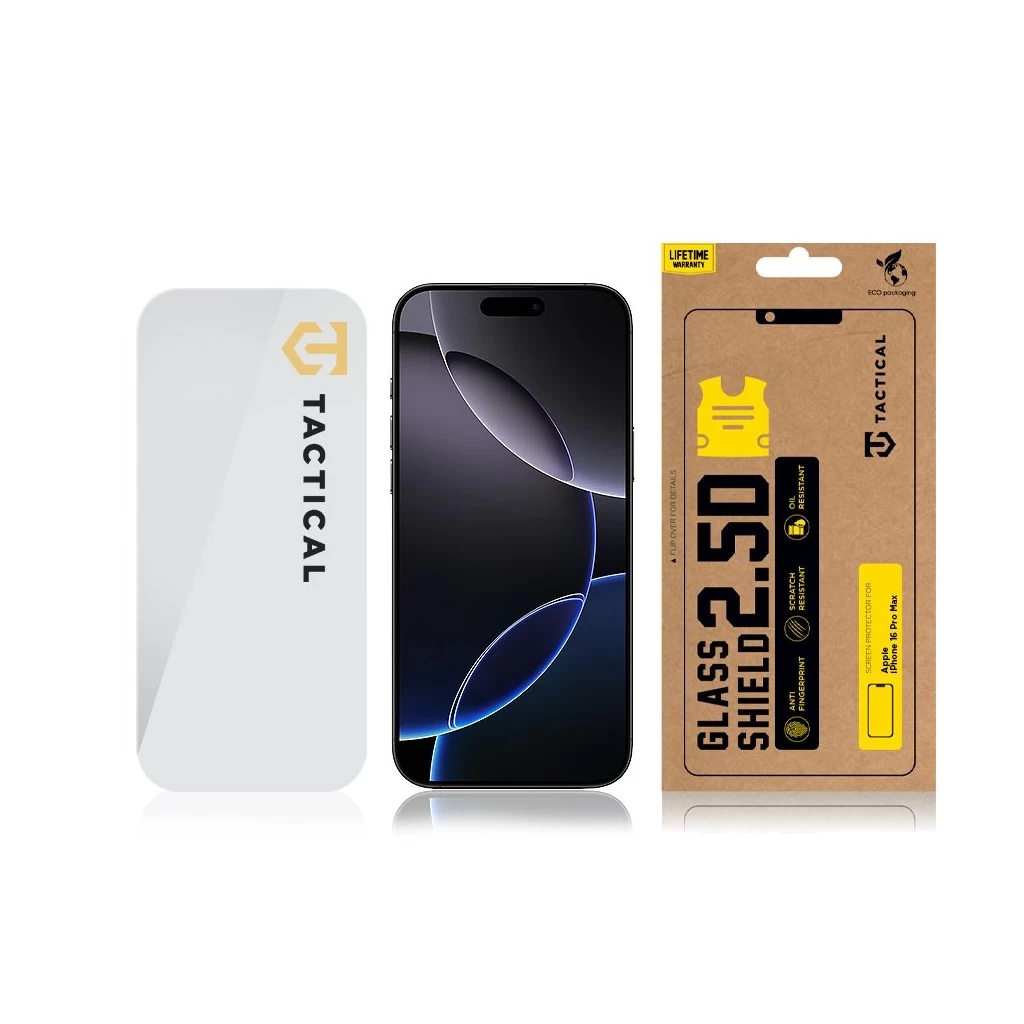 Tactical Glass Shield 2.5D kijelzővédő Apple iPhone 16 Pro Max készülékhez áttetsző