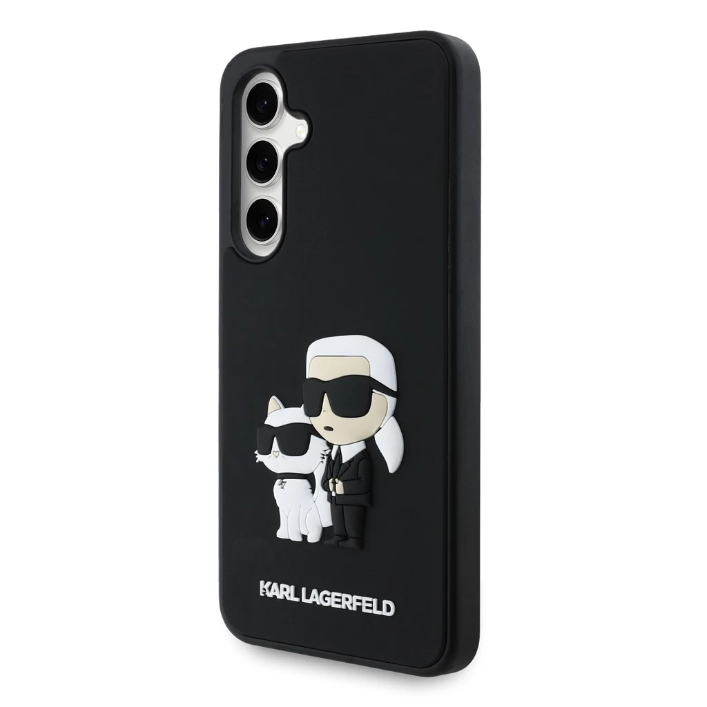 Karl Lagerfeld 3D Rubber Karl and Choupette tok Samsung Galaxy S24 FE készülékhez fekete