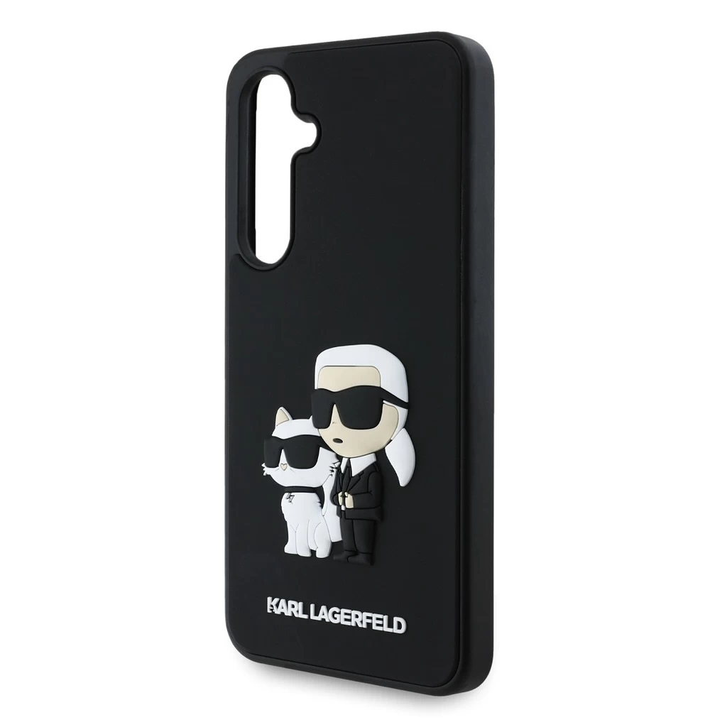 Karl Lagerfeld 3D Rubber Karl and Choupette tok Samsung Galaxy S24 FE készülékhez fekete