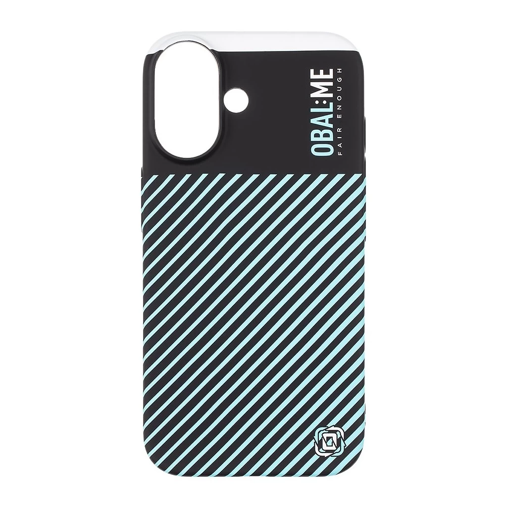 OBAL:ME Flossy Stripes tok Apple iPhone 16 Plus készülékhez fekete / égkék
