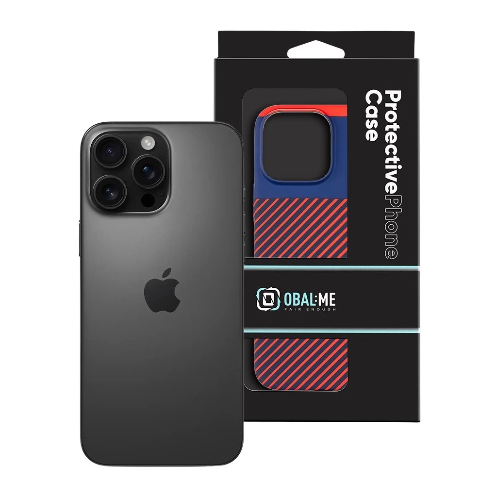OBAL:ME Flossy Stripes tok Apple iPhone 16 Pro Max készülékhez kék/piros