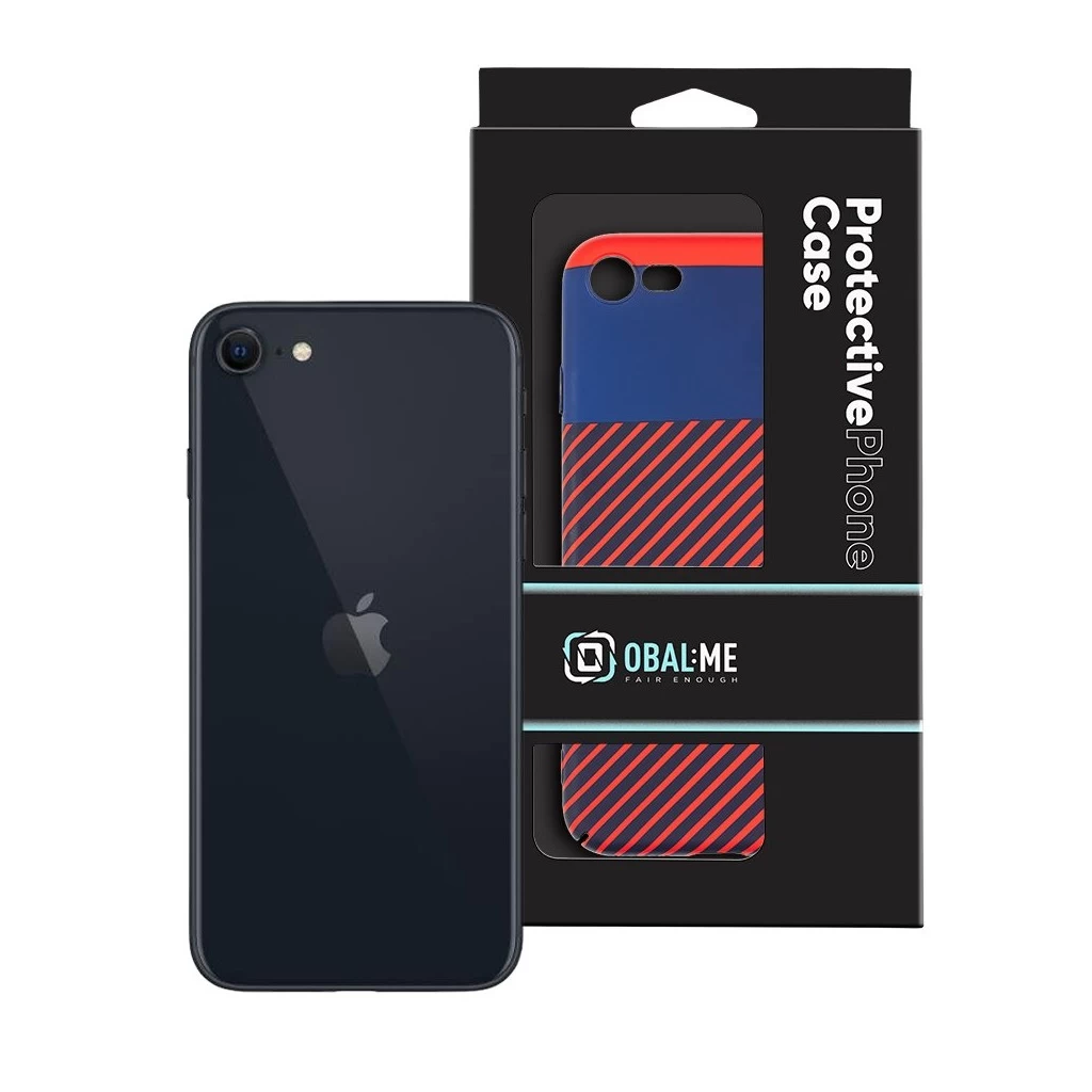 OBAL:ME Flossy Stripes tok Apple iPhone 7/8/SE2020/SE2022 készülékhez kék/piros