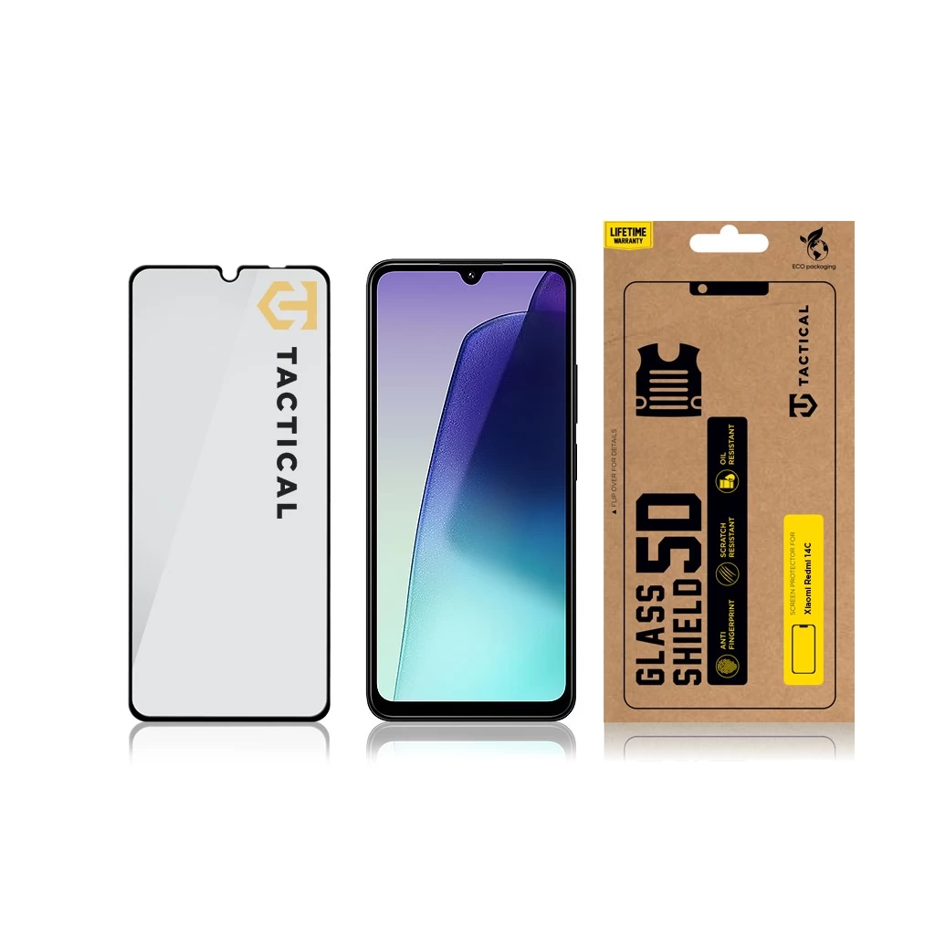 Tactical Glass Shield 5D Xiaomi Redmi 14C 4G/A4 5G/A5 4G/Poco C75 készülékhez fekete