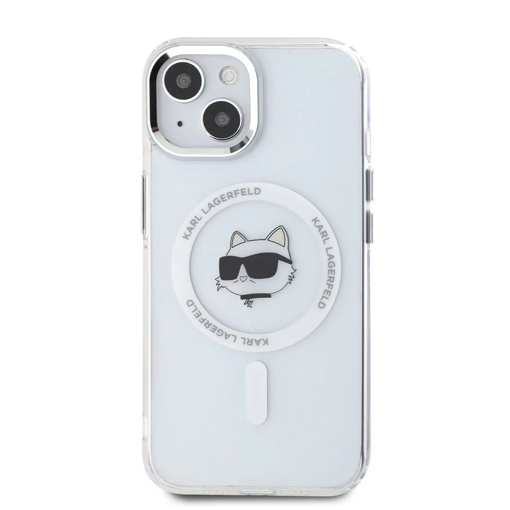Karl Lagerfeld IML Choupette Head Metal Frame MagSafe tok iPhone 15 készülékhez átlátszó
