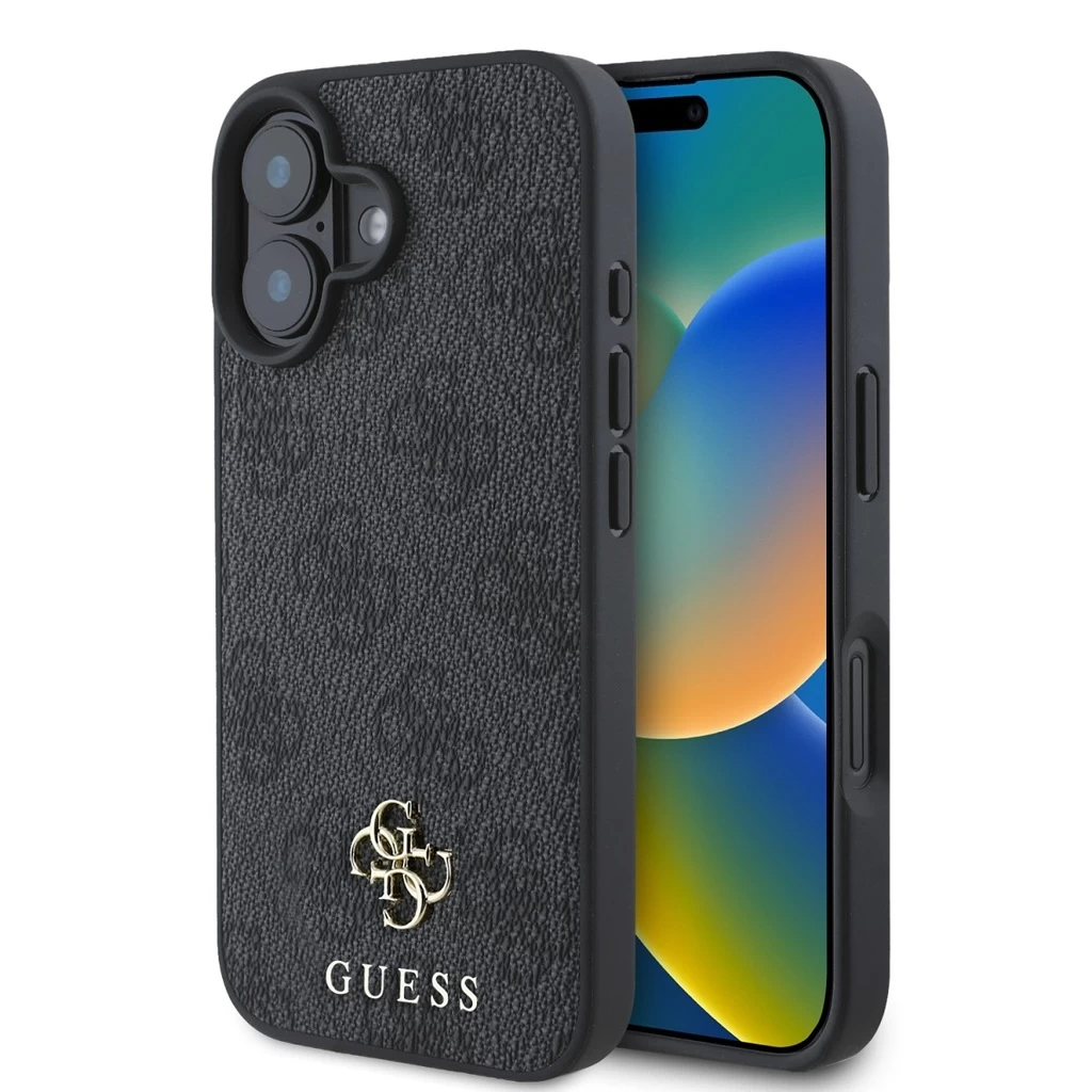 Guess PU 4G Small Metal Logo MagSafe tok iPhone 16 készülékhez szürke