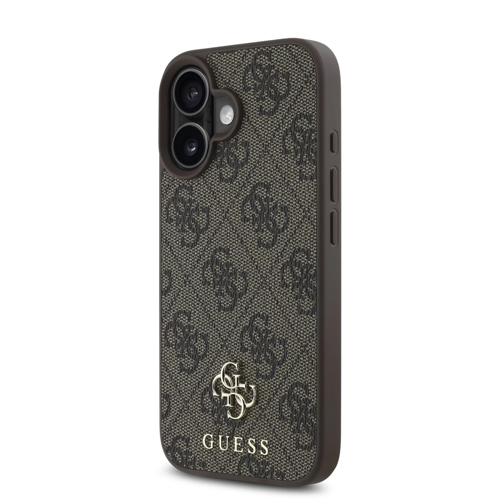 Guess PU 4G Small Metal Logo MagSafe tok iPhone 16 készülékhez barna
