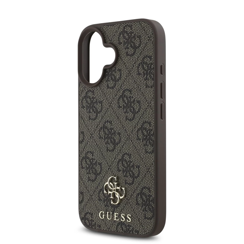 Guess PU 4G Small Metal Logo MagSafe tok iPhone 16 készülékhez barna