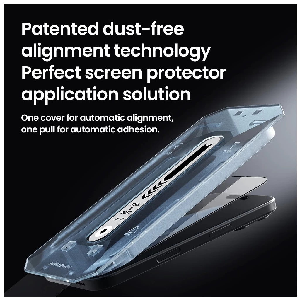 Nillkin edzett üveg kijelzővédő 2.5D CP+ PRO, Apple iPhone 16 Pro Max készülékhez, fekete (applikátorral)