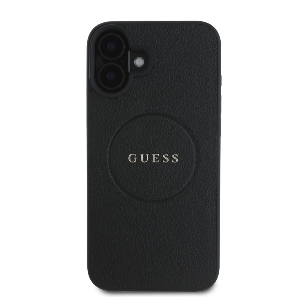 Guess PU Grained Classic Logo MagSafe tok iPhone 16 készülékhez fekete