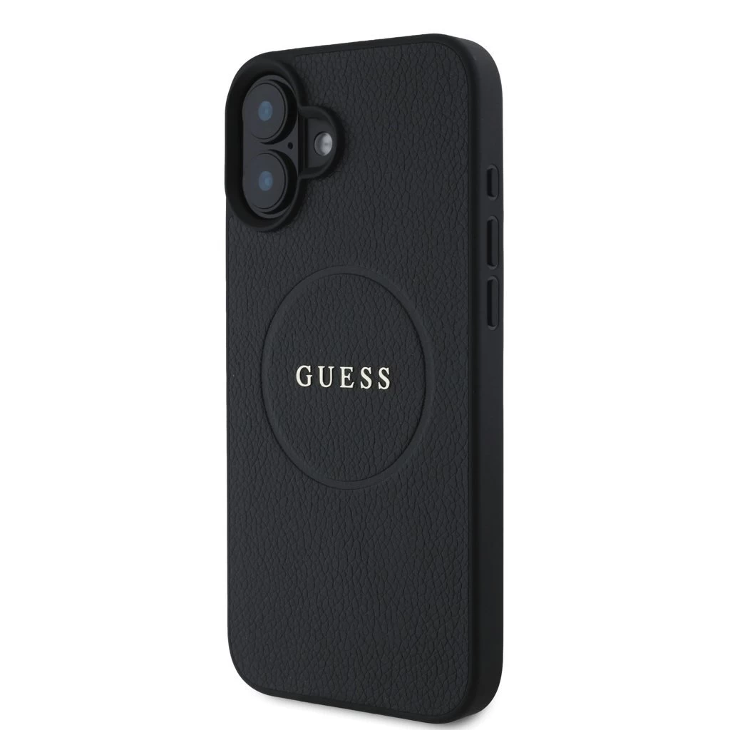Guess PU Grained Classic Logo MagSafe tok iPhone 16 készülékhez fekete