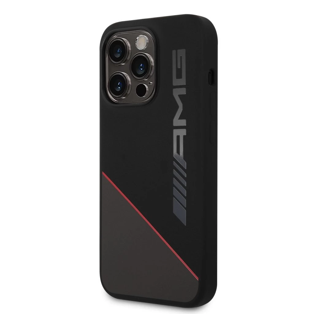 AMG Liquid Silicone Two Tone tok iPhone 14 Pro Max készülékhez fekete